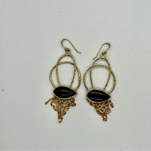 Elegant Gold and Black Earrings